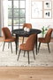 Hanah Home Juego de Mesa y Sillas de Comedor 5 Piezas, Mármol Negro y Rojo Azulejo, Tablero Melamina y Metal